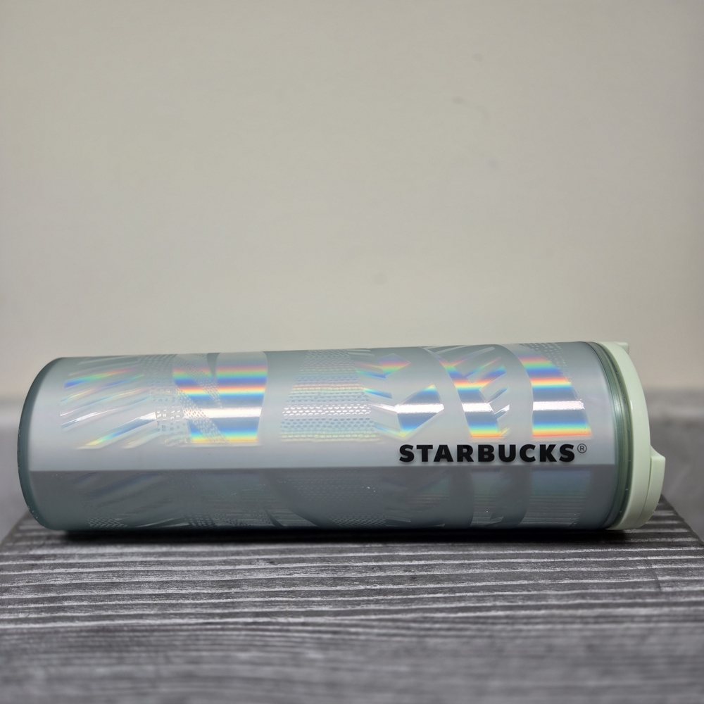 2021 Starbucks Tumbler 16oz‎ Mint Frosted Ribbon Tumbler Grande Size Hot or Cold - Picture 15 of 15